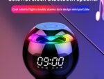 Bluetooth-compatible 5.0 Speaker with LED Digital Alarm Clock Music Player Wireless Ball Shape Clock Speaker Mini BT Speaker
