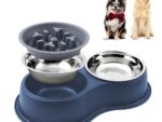 Double Dog Bowl Non-Slip Pet show food Bowl Stainless Steel Water Food Feeder for Dogs Pet Feeding Drinking Bowls Dog supplies