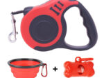 Retractable Dog Leash With Dog Poop Waste Bag Dispenser And Dog Bowl Heavy Duty Walking Limit For Pet Leash Pet Accessories
